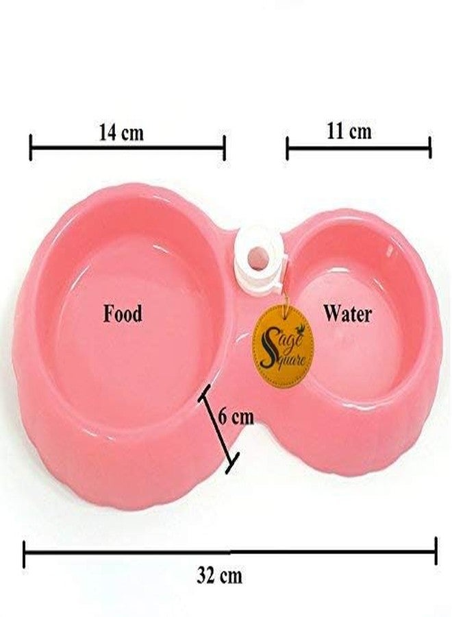 Sage Square Dog Bowl 2 in 1, Anti Slip, Food Bowl & Water Bowl Every Day Use, Easty to Clean, for Dog/Cat/Puppy/Kitten & Other Pets (Light Pink) - Image 4